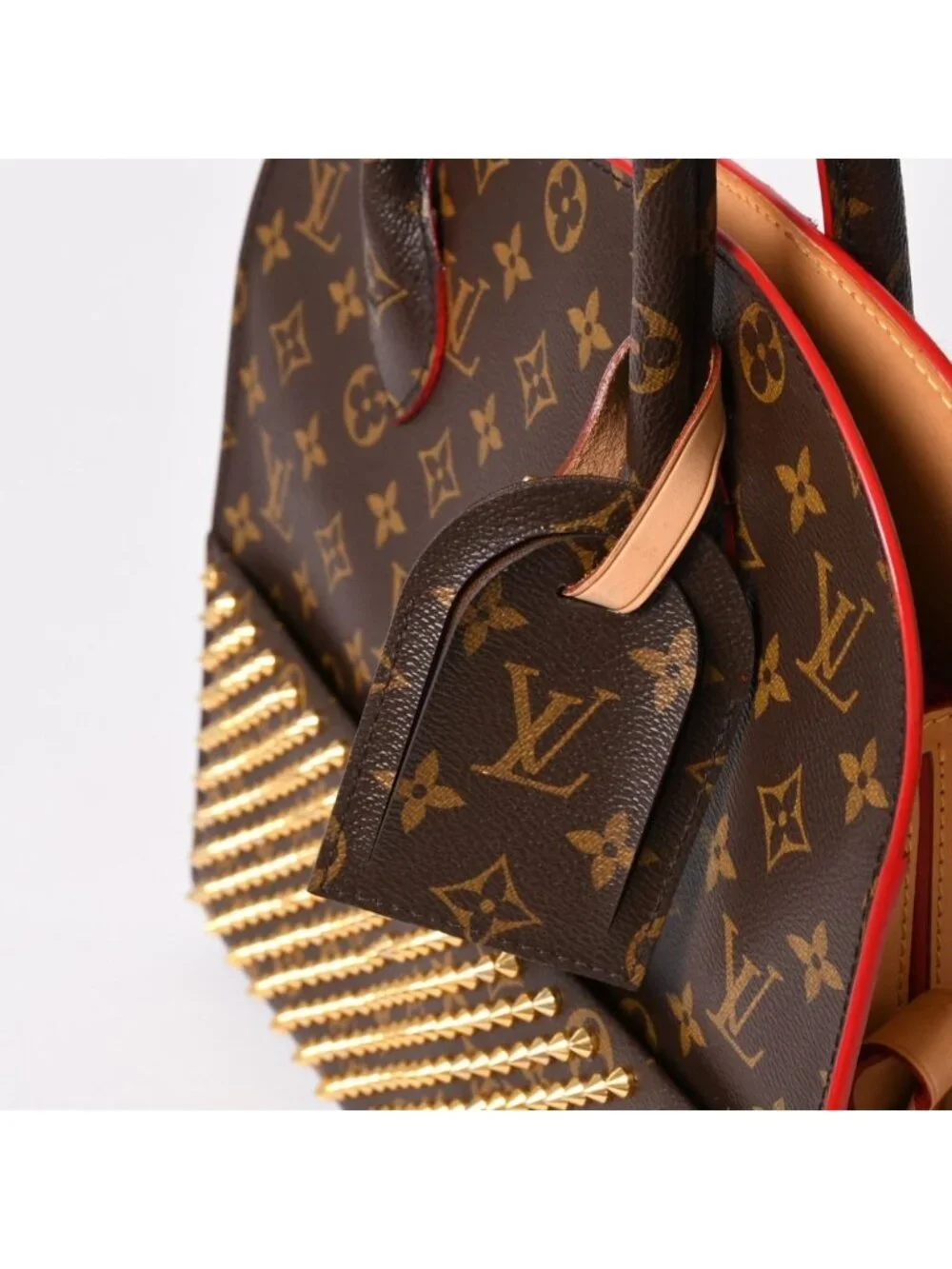 Louis Vuitton Christian Louboutin Iconoclast Handbag Calf Hair Gold